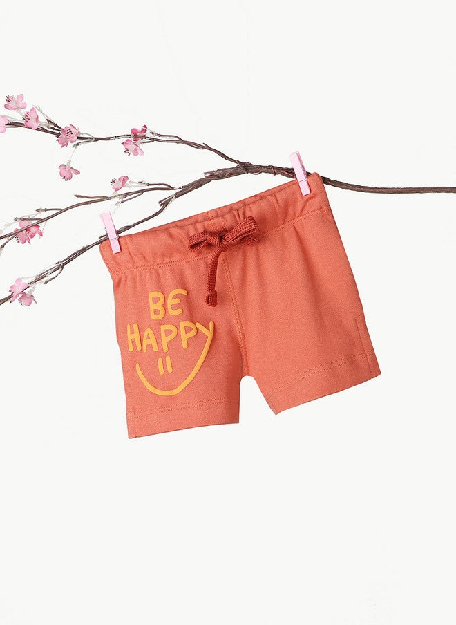 BONTOTS Infant Boys Be Happy Printed Organic Cotton Shorts - Image 2